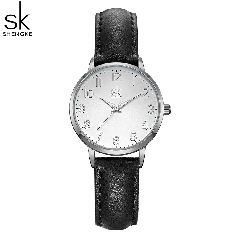 SHENGKE Fashion Women Watches Original Design Students Quartz Wristwatches Girl\'s Small Dial PU Strap Clock Relogio Feminino