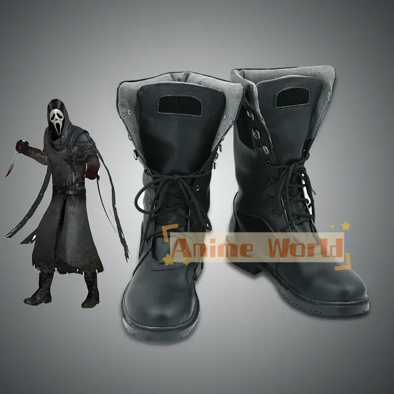 Scarpe cosplay con faccia di fantasma Scarpe in pelle PU Stivali di carnevale di Halloween DBD Cosplay Prop su misura
