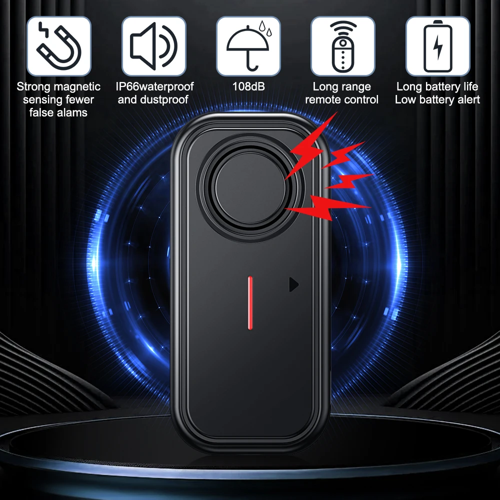 Door Window Alarm Magnetic Sensor 108dB Burglar Alarm Door Window Entry Alarm with Remote Control Anti Theft  Intruder Alarm