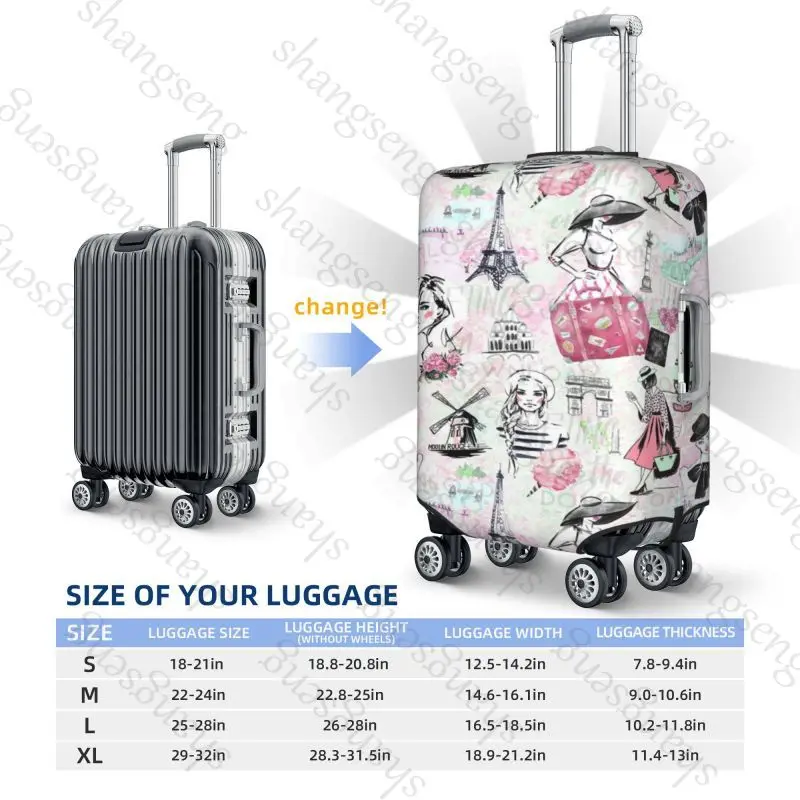 Eiffel Tower, Paris Travel suitcase protective case, suitcase cover, elastic protection, washable Luggage cover, 18-32 in