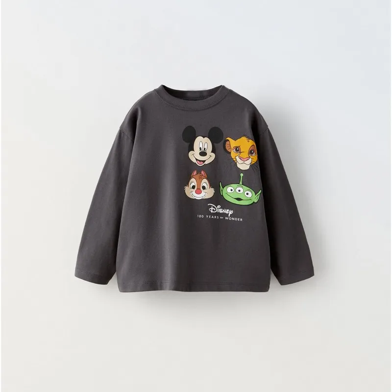 Ealy Autumn Costume Disney Long Sleeve TShirt For Boys And Girls Printing Round Neck Base Shirt Baby Cute Fashion Casual Tops