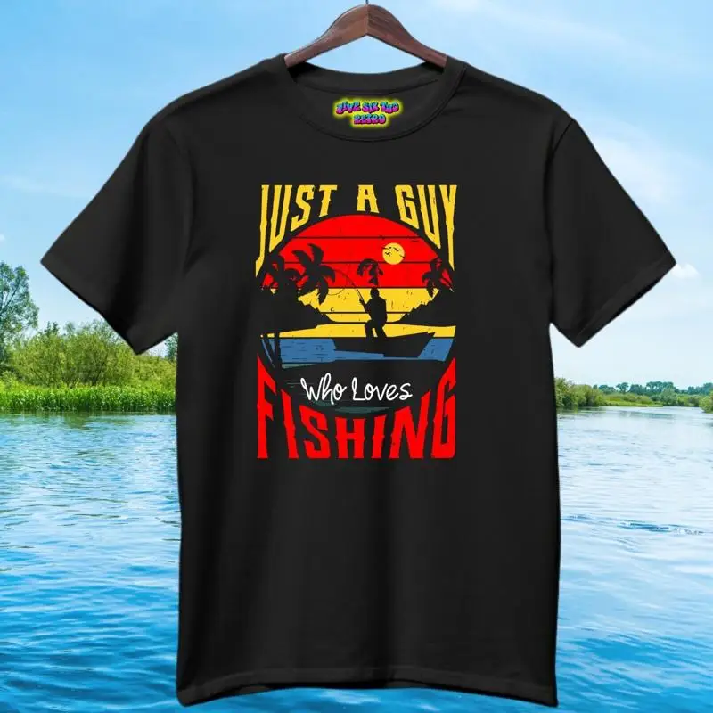 

Футболка Just A Guy Who Loves Fishing для взрослых, черная, S 3XL