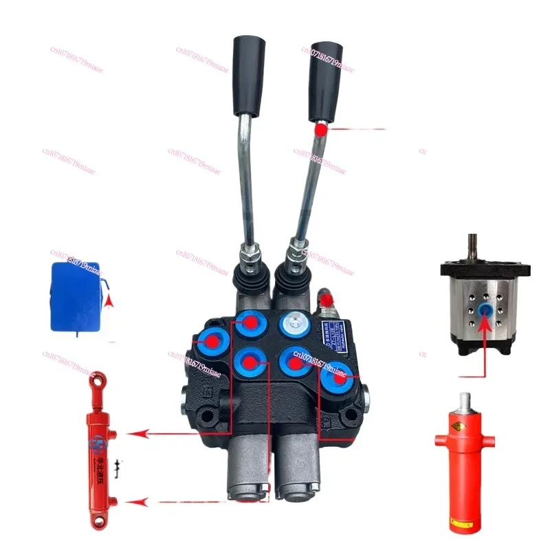 Hydraulic multi-way valve ZT12 distributor one control two belts bridge can be connected in series forklift P modified forklift