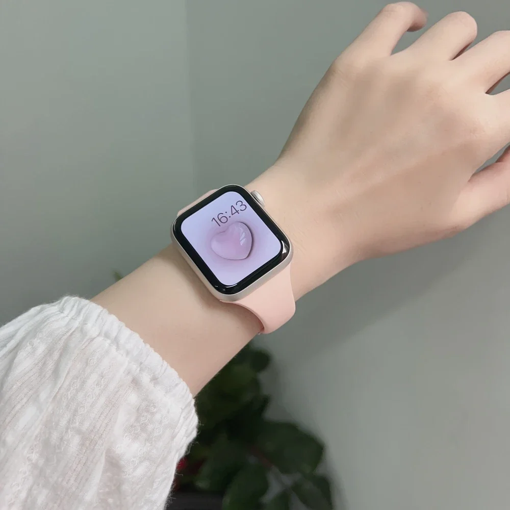 Bonita correa de silicona para mujer serie Ultra 10/9/8/7 6 38mm 40mm 41mm 42mm 44mm 45mm 46mm para Apple Watch 49mm