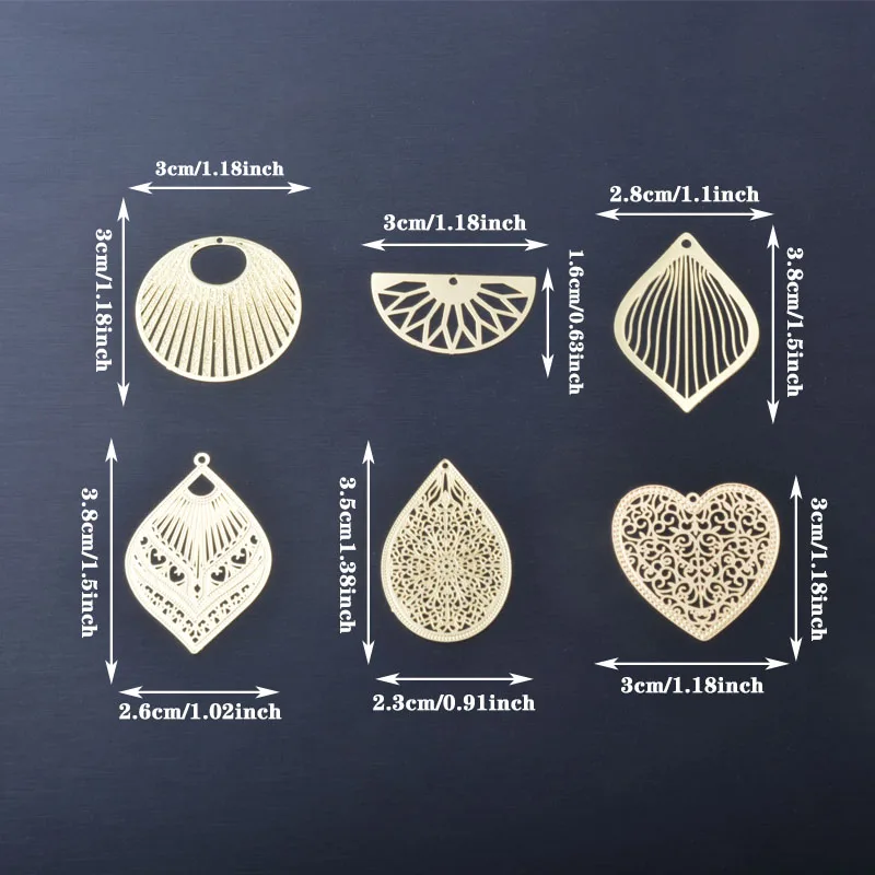 10pcs brass Filigree  Leaf Flower Dream catcher charms Pendant DIY Jewerly Making Accesories
