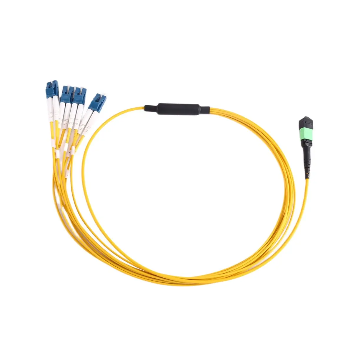 [AC18 Digital]/8 Core MPO/ Female-LC/UPC Type B Polarity Fiber Patch Cord Cable SM Single Mode for QSFP+Transceiver Trunk