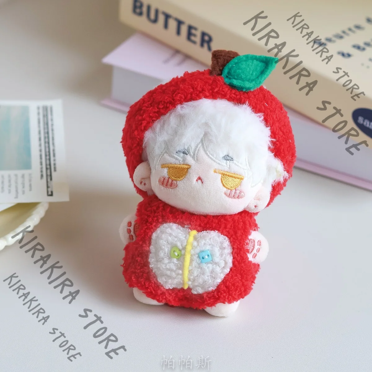 

Caleb Apple Outfit Anime Mascot Clothes Love and Deepspace Cosplay 10cm Kawaii Moppet Adorable Clothing Gift (without Dolls)