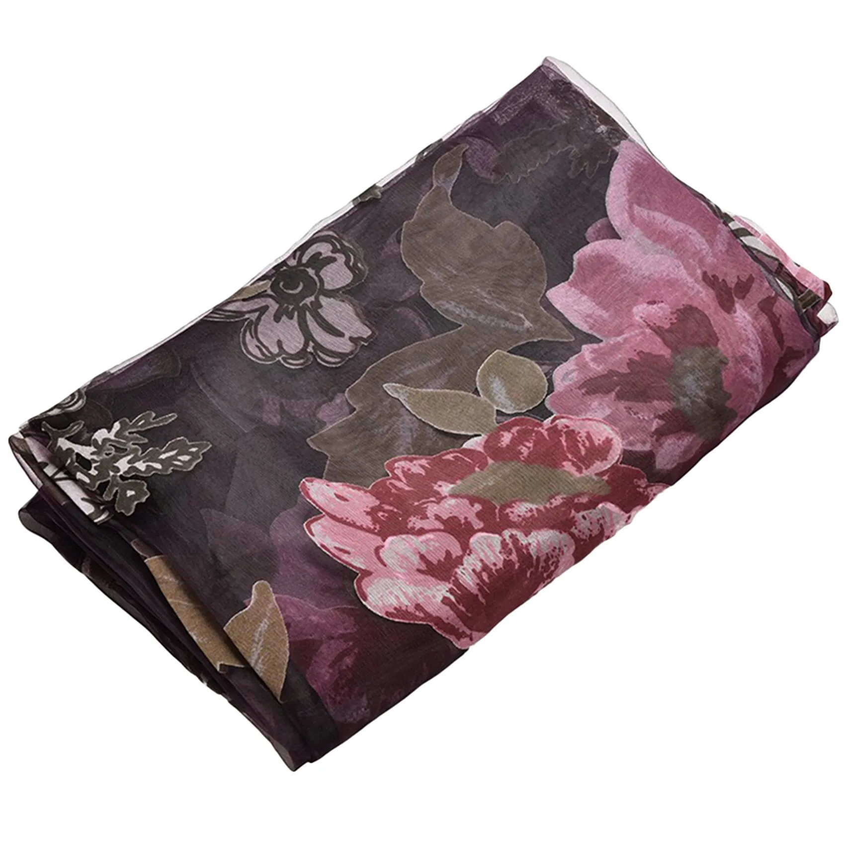 A56K Glass Door Decorative Curtain Bedroom Peony Voile Curtain Tulle with Lace Ham Pendants French Window Drape Sheer,