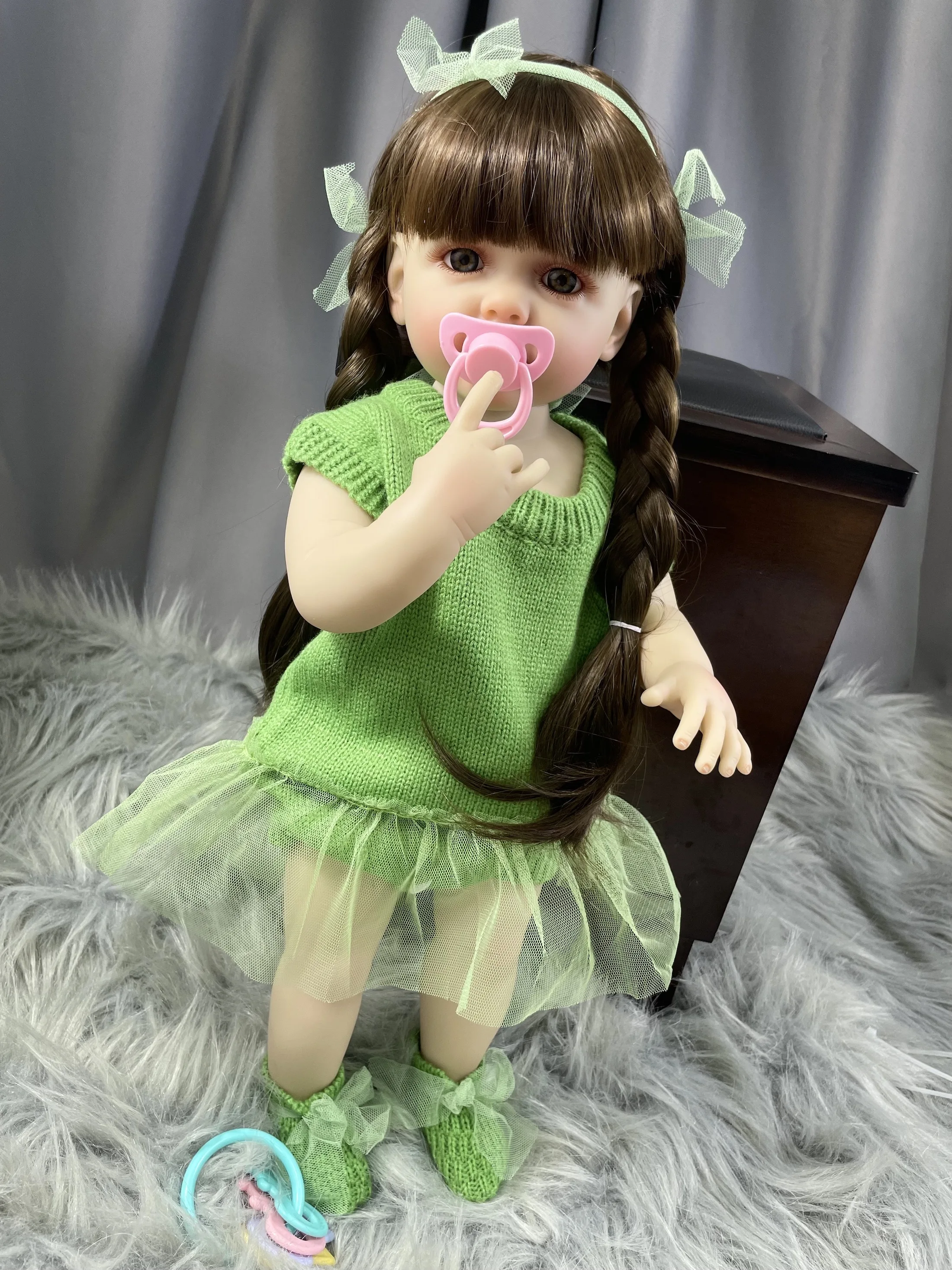 MRB 55CM Full Body Betty Soft silicone Vinyl Reborn Toddler Girl Pretty Princess lifelike Baby Doll Christmas Gift for Child