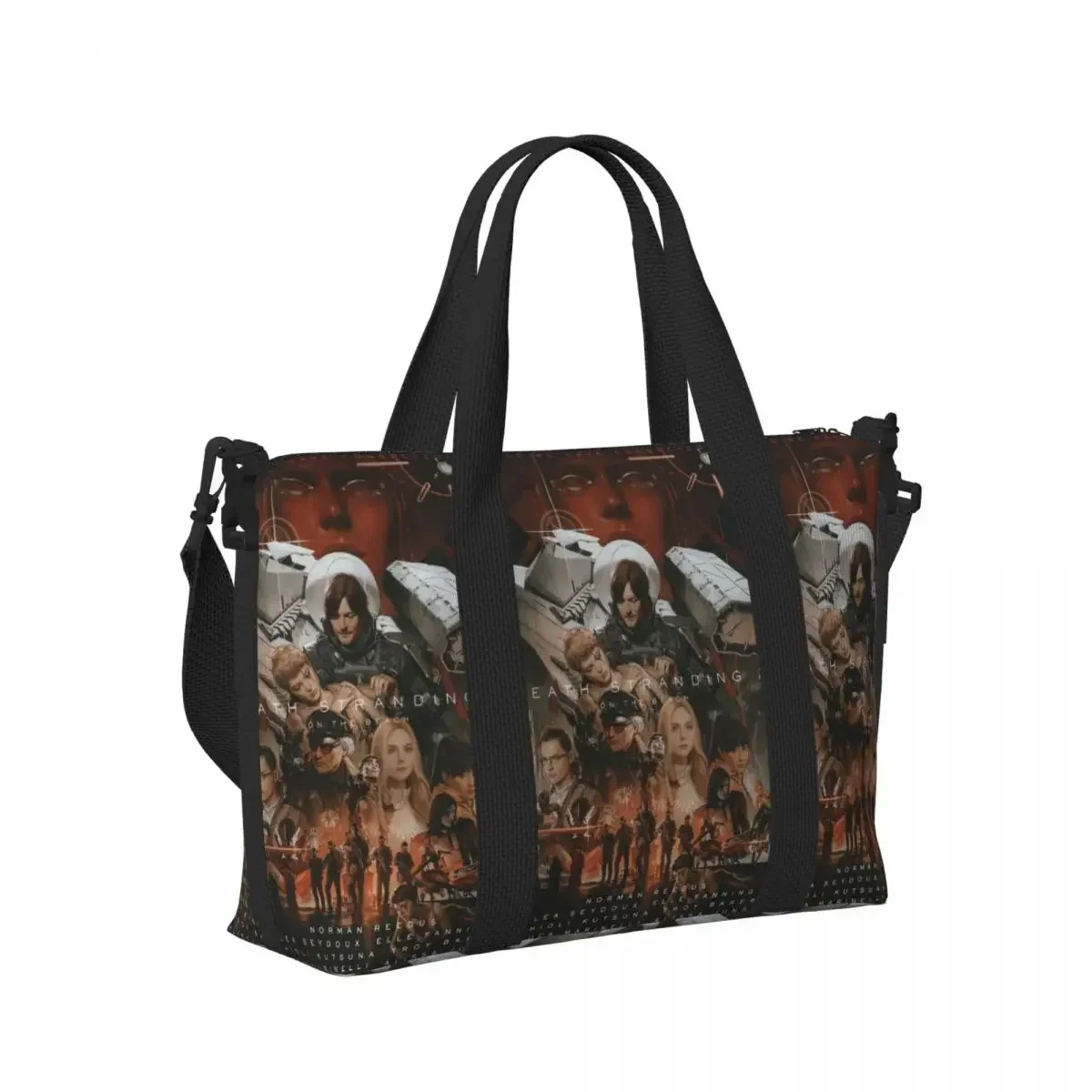 Death Stranding Logo Beach Travel Bag Large Capacity Tote Bags for Gym Sport Women Shopping Duffle Shoulder Bag