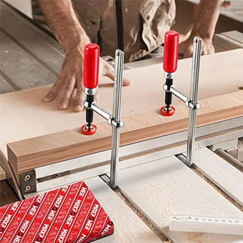 

A34R Quick Screw Rail Clamp Woodworking F Clamp Quick Clamp Suitable For MFT And Rail Systems,200X60mm,2PCS
