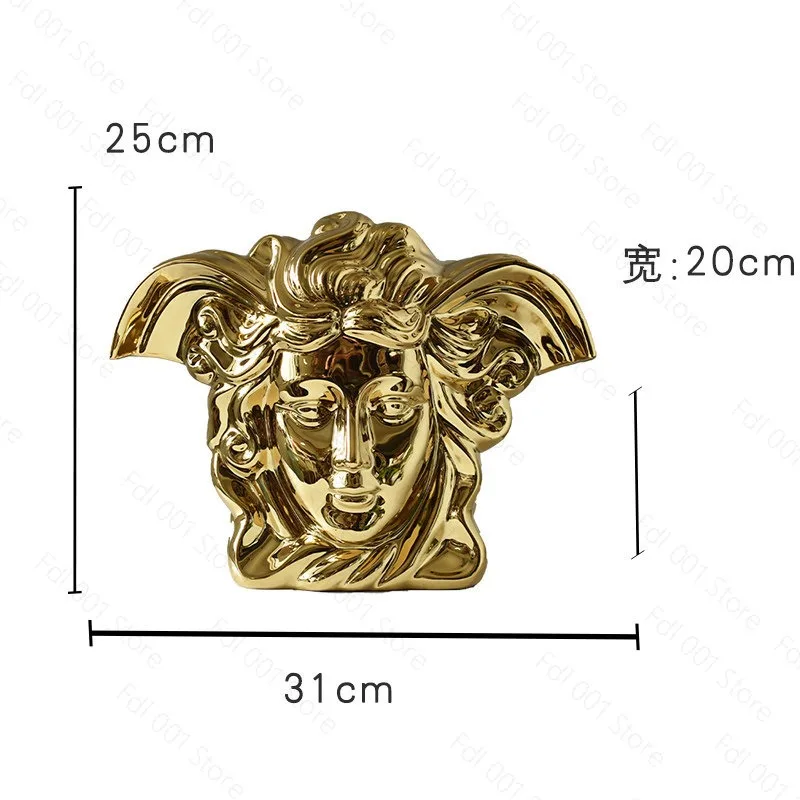 European style light luxury electroplating golden brushed ceramic metal gold vase dining modern table home decoration wedding