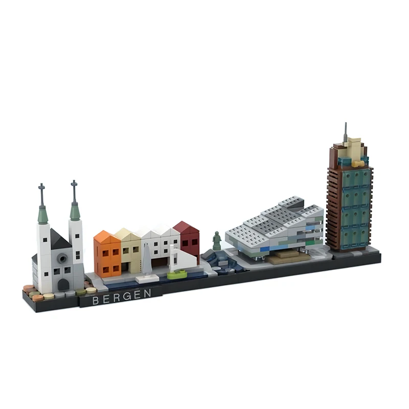 527PCS Bergen Skyline Famous Urban Street View Modular Architective MOC Building Blocks Assembly Model Kid’s Bricks Toys Gifts