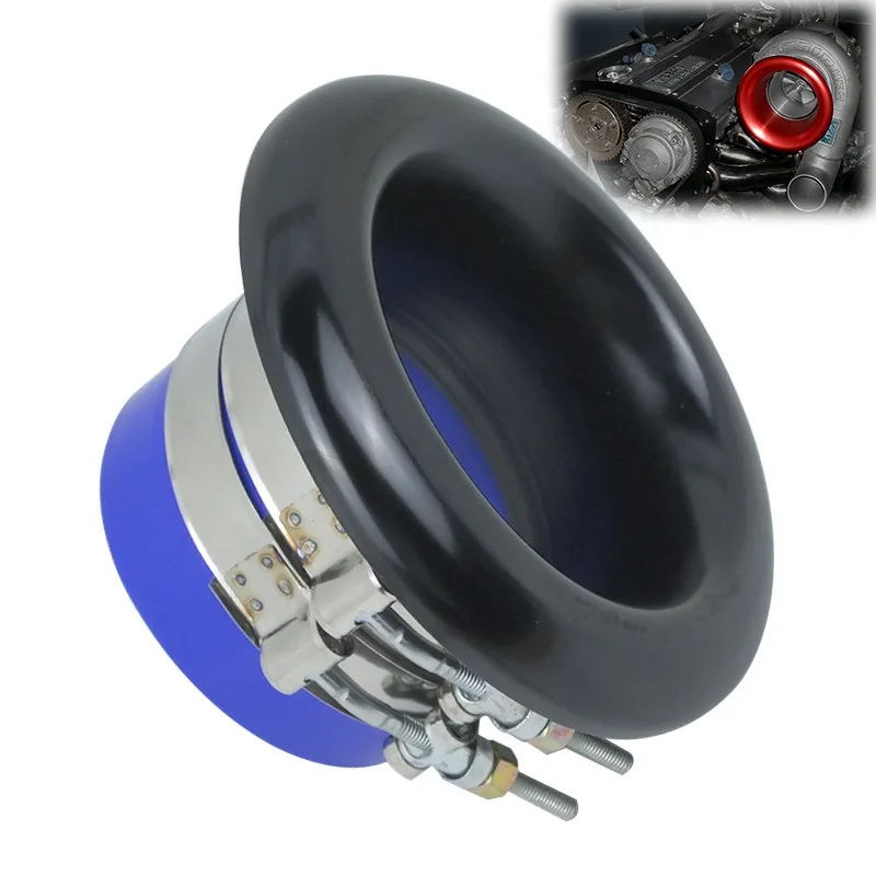 Hot Sale 1pcs 3  Inch 4 Inch Car Bellmouth Velocity Stack Adapter Air Intake Turbo Horn Tone Air Intake Turbo Horn with Hose