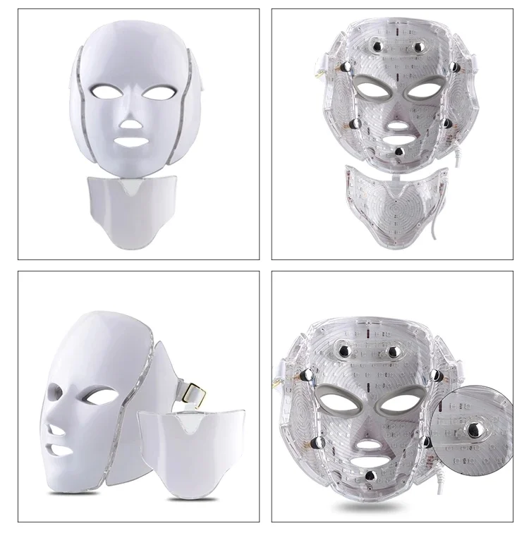 Led Face Neck Beauty Device 7 Color LED Light Photon Blue Red Light Therapy Anti- Wrinkle Led light Therapy Beauty mask