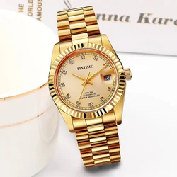 Classic all gold fashionable business waterproof calendar men's mechanical watch