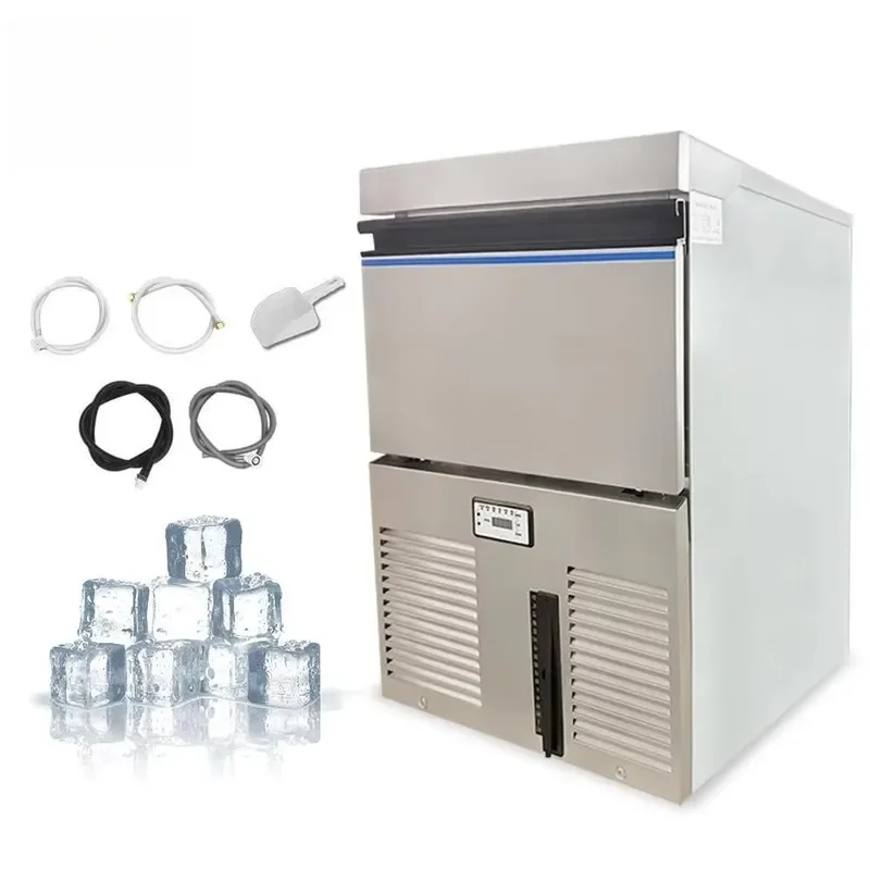 Energy Efficient Ice Maker 80kg/day Capacity Touchpad Control Customizable Ice Shapes Stainless Steel Housing