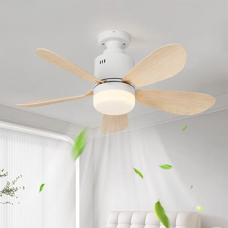 Modern LED E27 Fan Light Detachable Fan Blade Hall Bedroom Remote Control Commercial Lighting Ceiling Fan Light Wide Voltage