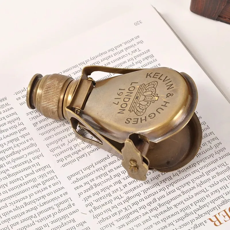 Vintage Brass Monocular Ornament Desktop Mini Telescope Brass Crafts Home Decoration