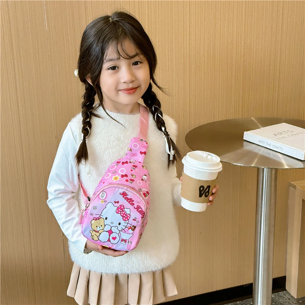 سانريو حقائب الكتف الكرتون ميلودي الأطفال الصدر مرحبا كيتي أكياس عارضة رسول الحقيبة أزياء تنوعا حقائب السفر الهدايا