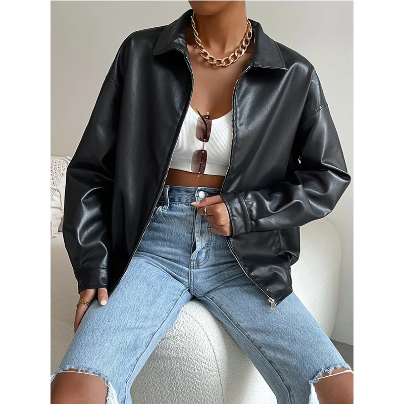 Leather Jackets Women's Autumn 2026 New Fashion Waterproof Warm Autumn Women's Coats Chic Youth Elegant Street Unique Coats