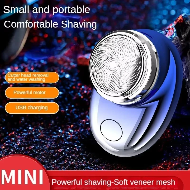 Men's electric shaver mini dry wet dual-use facial shaver, rechargeable and washable shaver, travel electric beard repair device