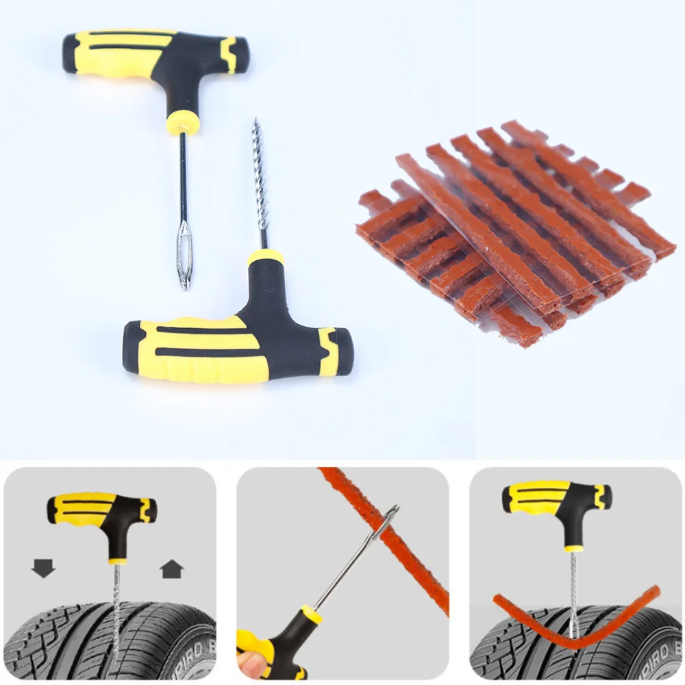 ชุดอุปกรณ์ซ่อมยางรถยนต์และมอเตอร์ไซค์ 40/36 ชิ้น ชุดอุปกรณ์ปะยางแบบไม่มียางในสำหรับรถยนต์และจักรยานยนต์