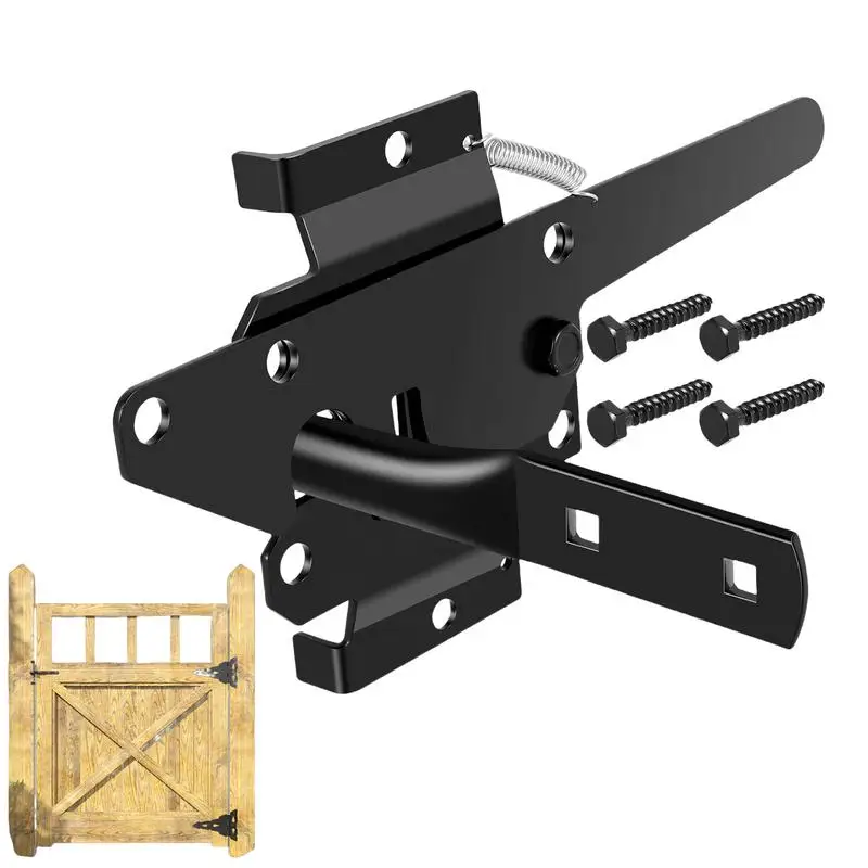 

Fence Door Latch Automatic Closing Fence Gate Lock Heavy Duty Latch Iron Security Lock For Secure Pool Garden Shed Wood Fence