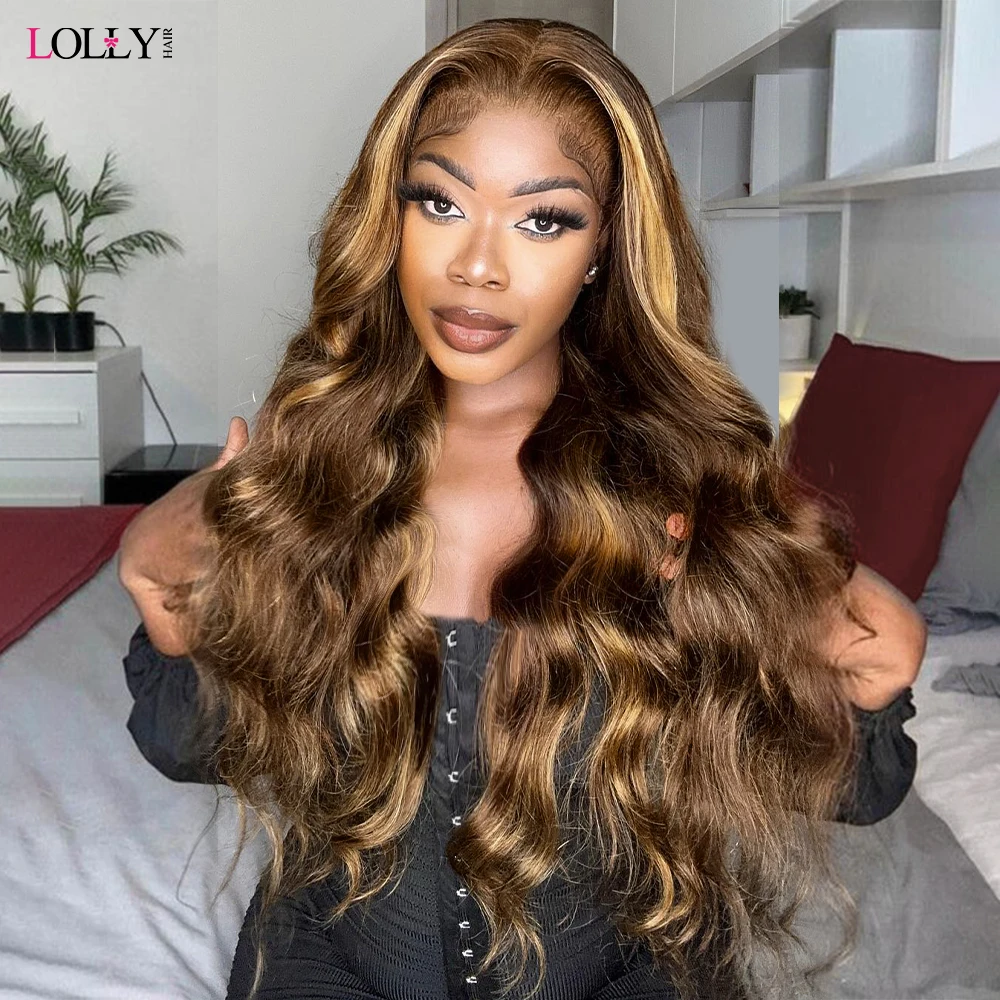 2x6 Closure With Bundles Highlight Bundles With Closure Transparent P4/27 Ombre Honey Blonde Body Wave Bundles With Closure