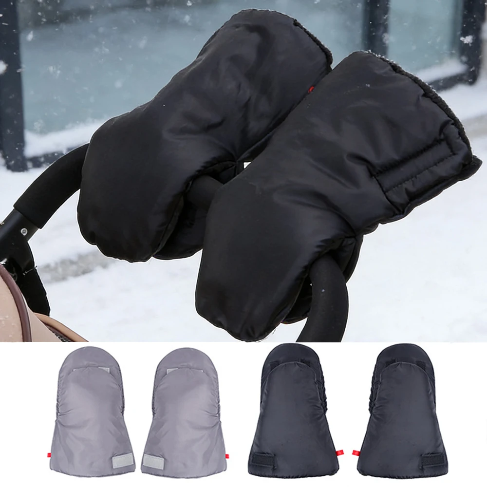 

Winter Warm Baby Stroller Gloves Outdoor windproof Thick lamb wool Gloves Baby Pushchair Cart Gloves Stroller Accessories
