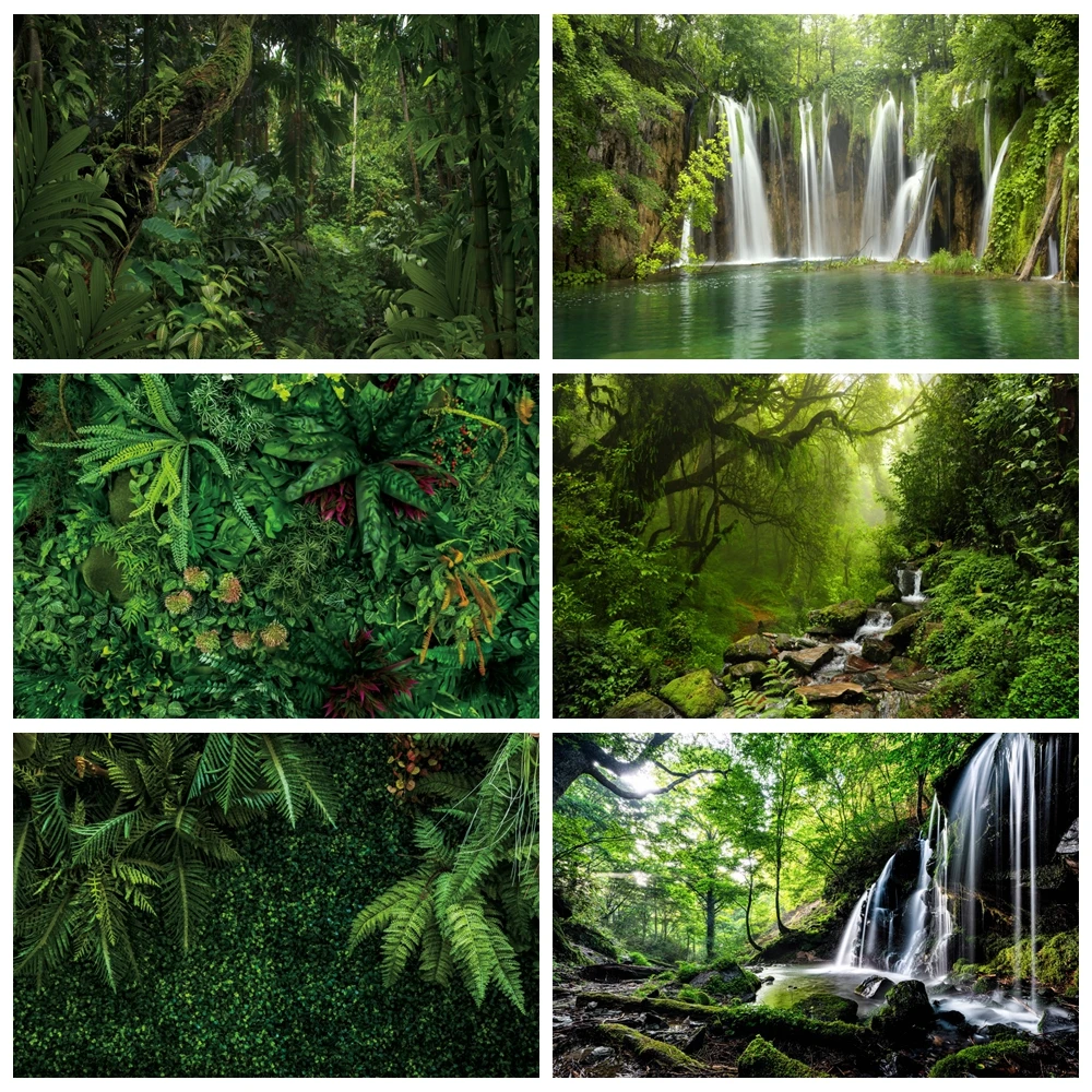 

Spring Forest Photography Backdrop Tropical Jungle Rainforest Adventure Camping Baby Birthday Decoration Background Photo Studio