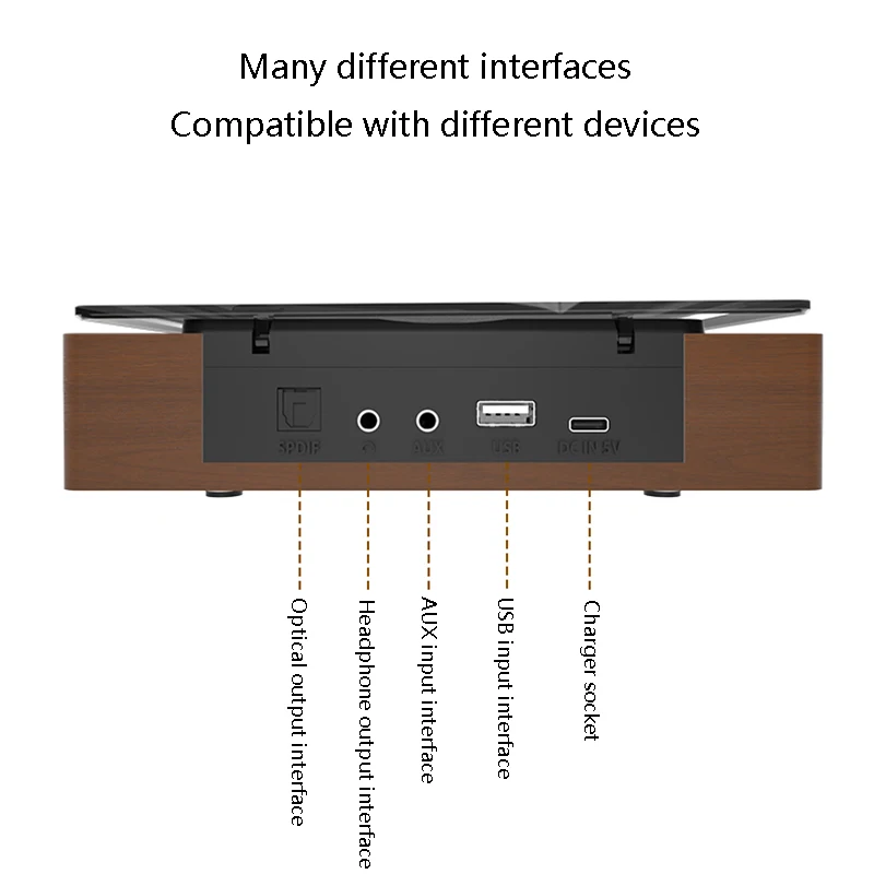 Wooden CD Player Two-way Bluetooth Built-in Speaker Multifunction CD Walkman Rechargeable Infrared Remote Control Retro Player