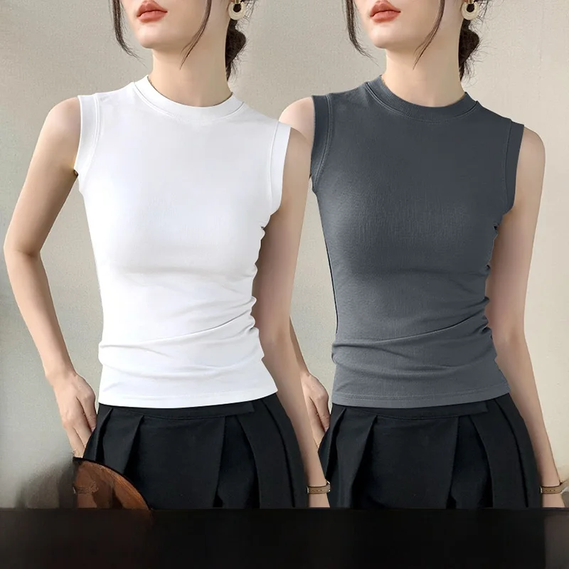 Sexy Sleeveless Ribbed Vest Women's Inner Wear Base Shirt Simple High-End Quality Summer 2026 New Style Threaded Tank Top