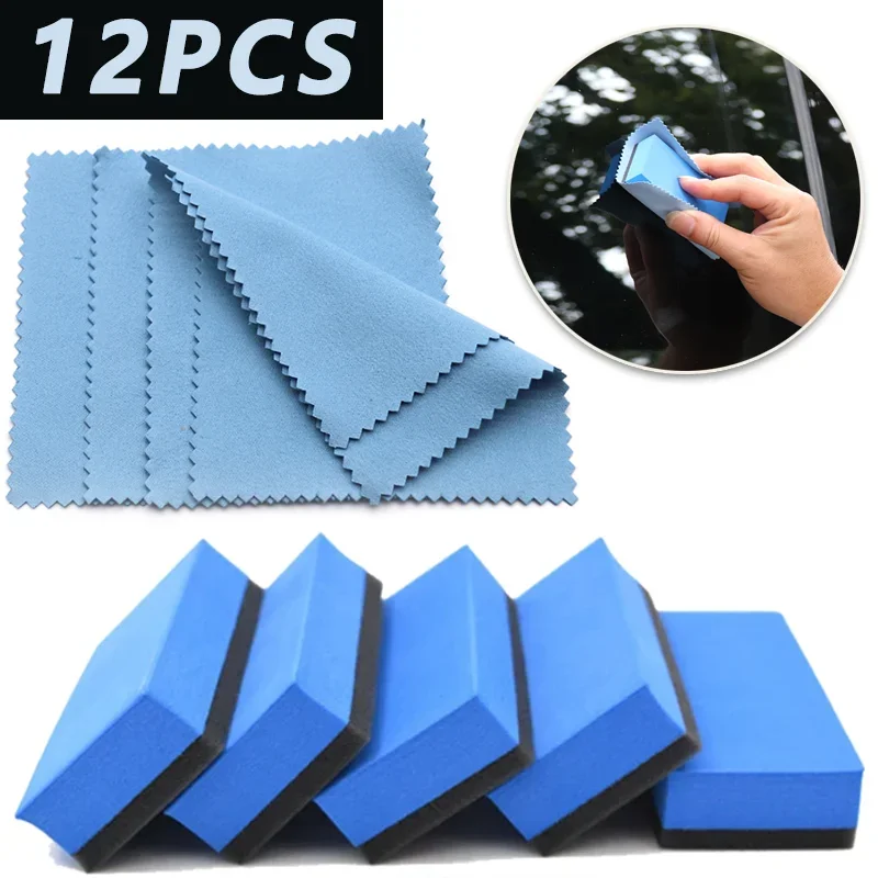 Car Ceramic Coating Sponge Applicator Automobile Glass Nano Wax Coat Applicator Pads Sponges Cloths Blue Waxing Polishing Tools