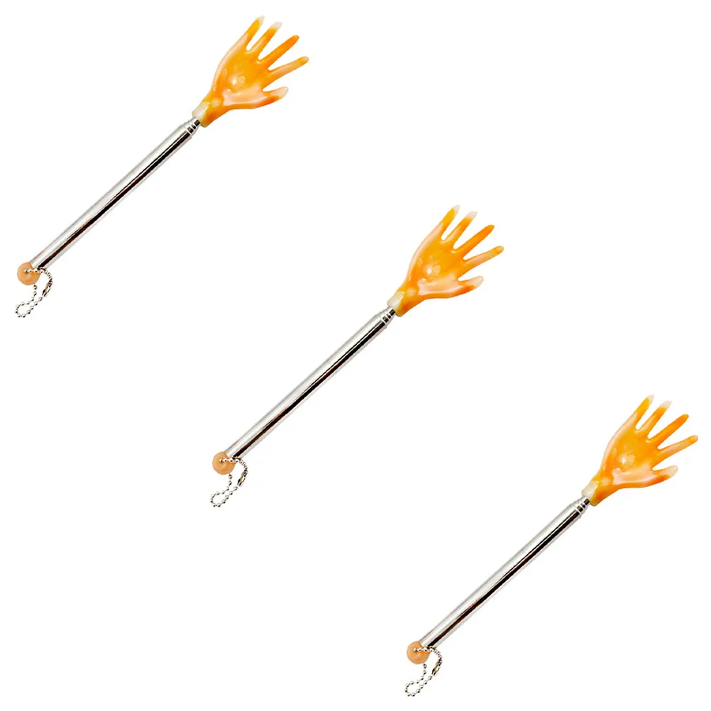 Grattaschiena telescopico allungabile da 3 pezzi, comodi massaggiatori antigraffio portatili a lungo portata a forma di mano