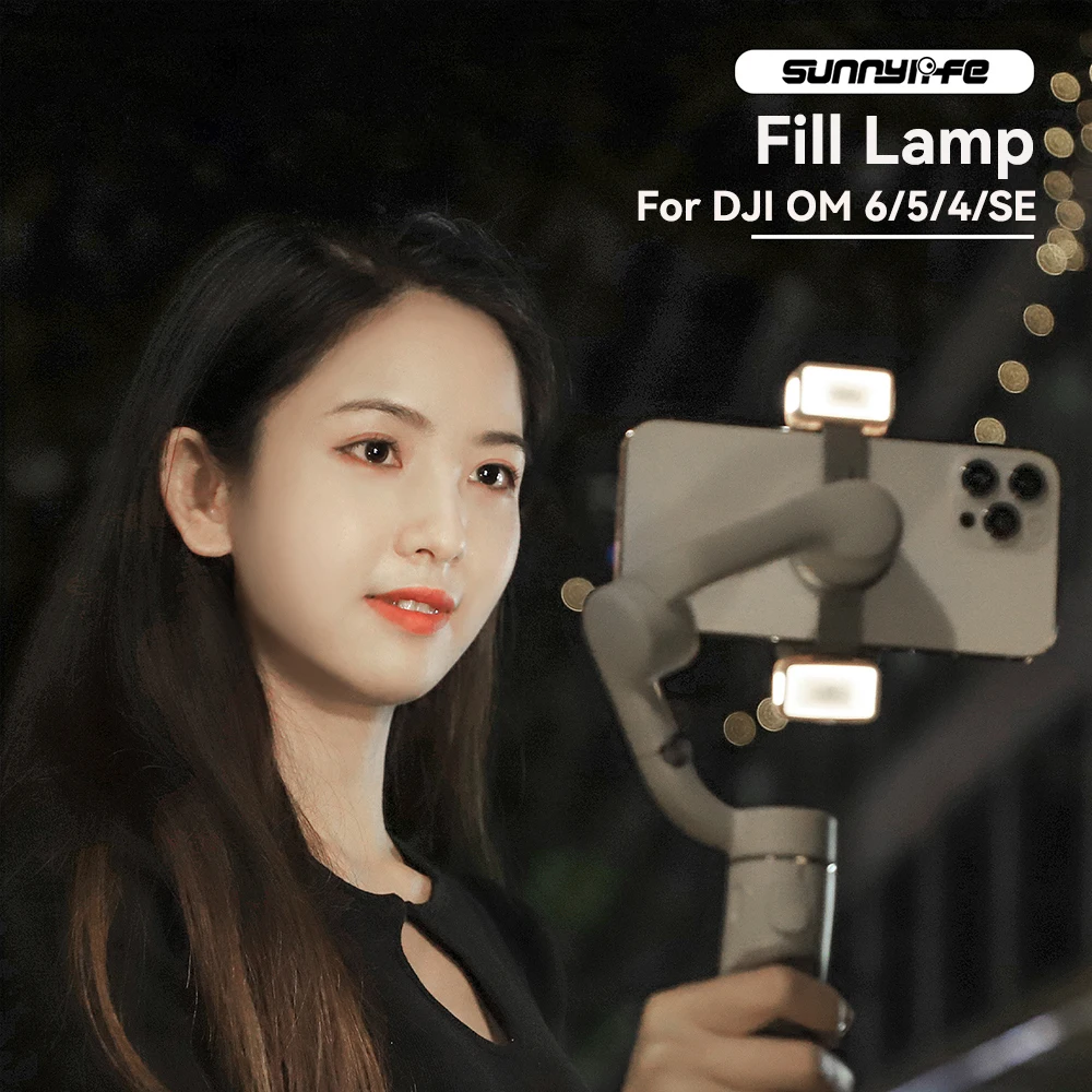 2PCS LED Fill Light Phone Clamp for DJI OM6/5/4/SE Gimbal Stabilizer Accessories Photography Vlog Lighting with Charging Box