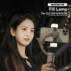 2PCS LED Fill Light Phone Clamp for DJI OM6/5/4/SE Gimbal Stabilizer Accessories Photography Vlog Lighting with Charging Box