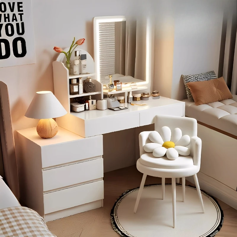 

White Chair Vanity Table Makeup Drawers Light Cosmetics Vanity Table Luxury Jewelry Comoda Pra Quarto Lounge Suite Furniture