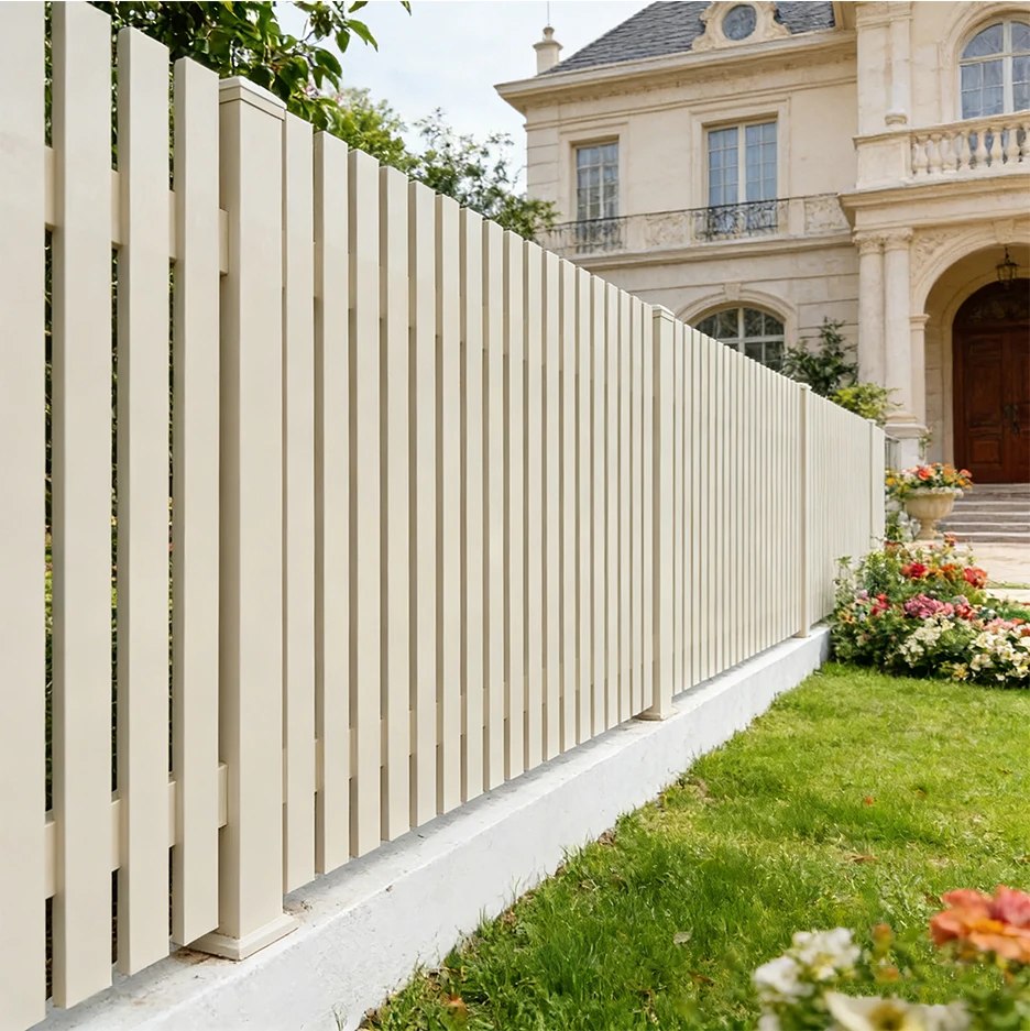 Decorative Villa Aluminium Alloy Garden Fence Swing Open Scrolled Top Rails Elegant Border Fencing Flower Bed Edging Landscape