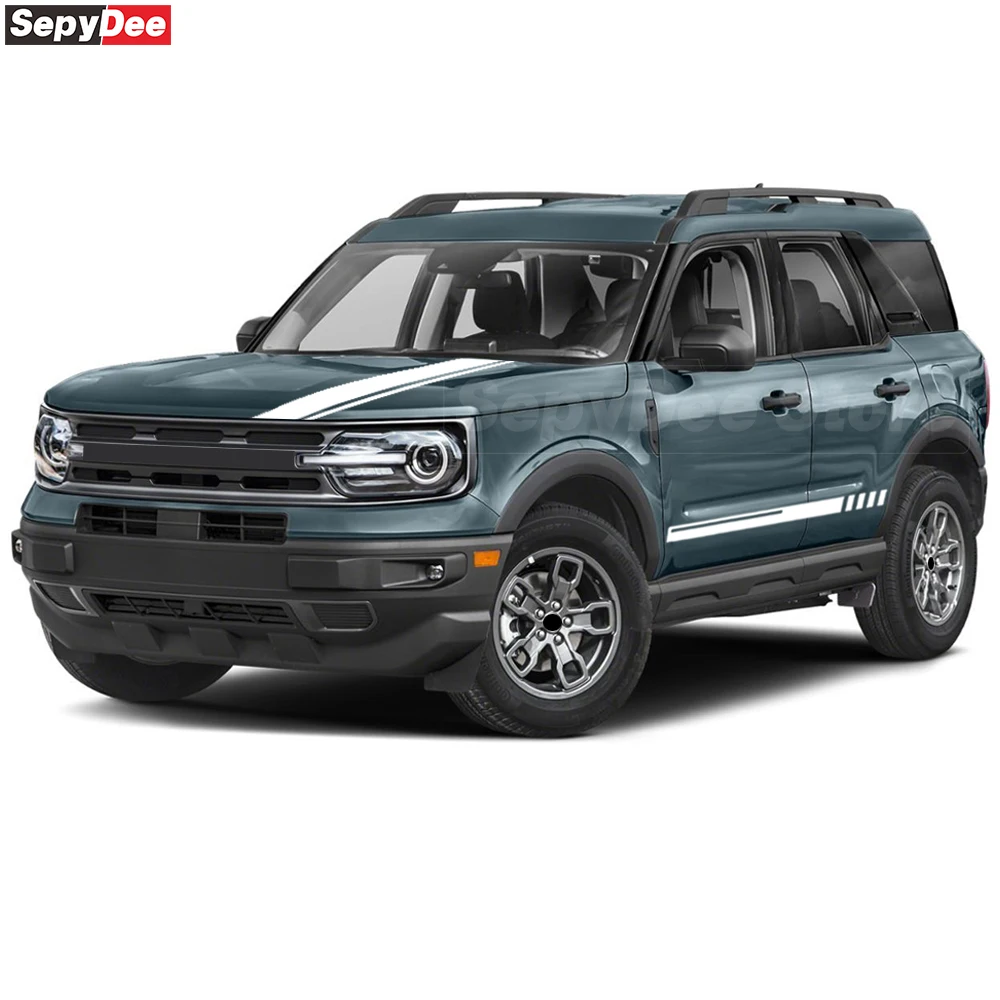 Car Body Door Side Stickers Hood Engine Cover Stripe Kits Vinyl Film Decals for Ford Bronco Sport 2021- Present Car Accessories