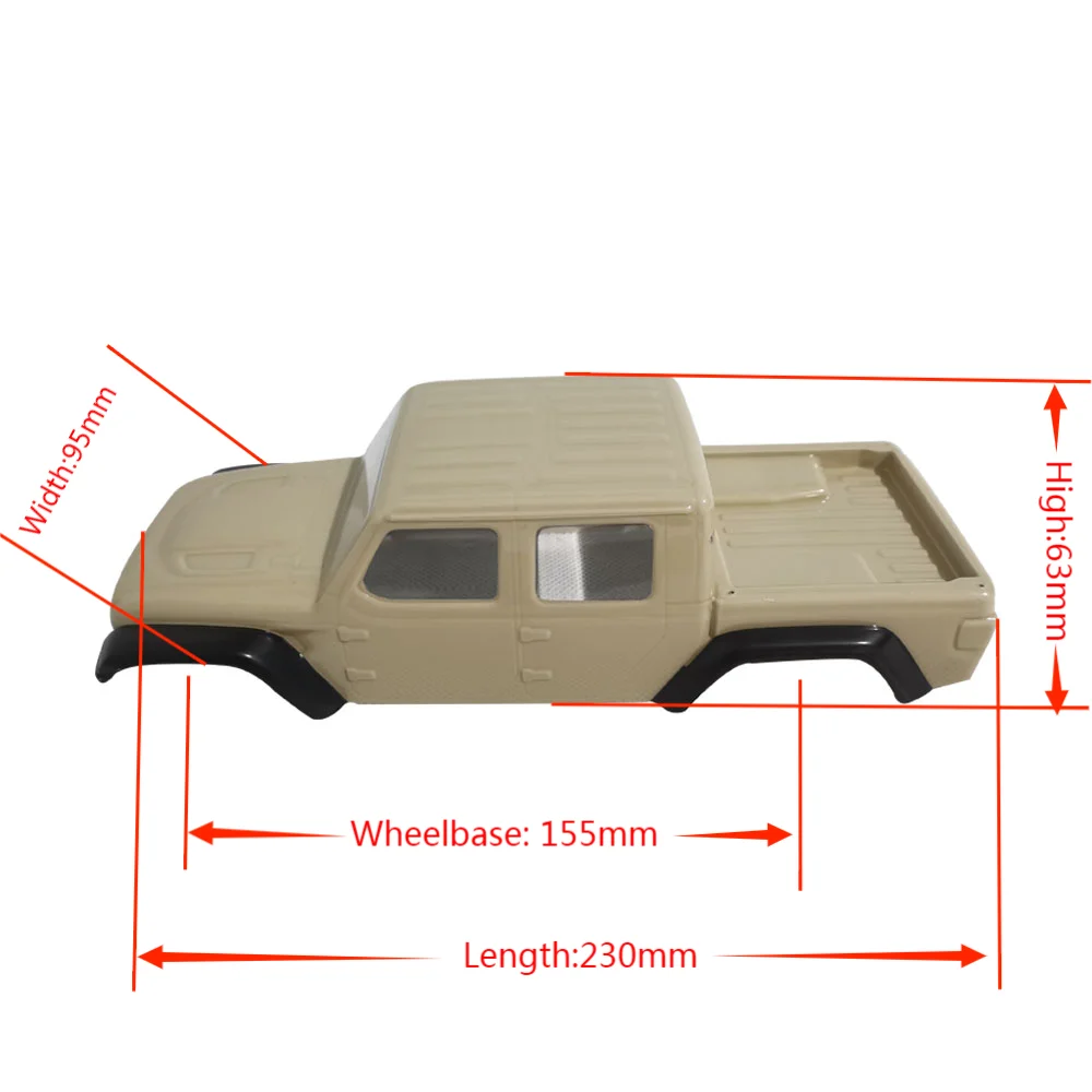 1/24 Scale JW Lexan PC White MINI Body  PC body Beige Body  for Axial SCX24 Jeep Wrangler 2019 Jeep