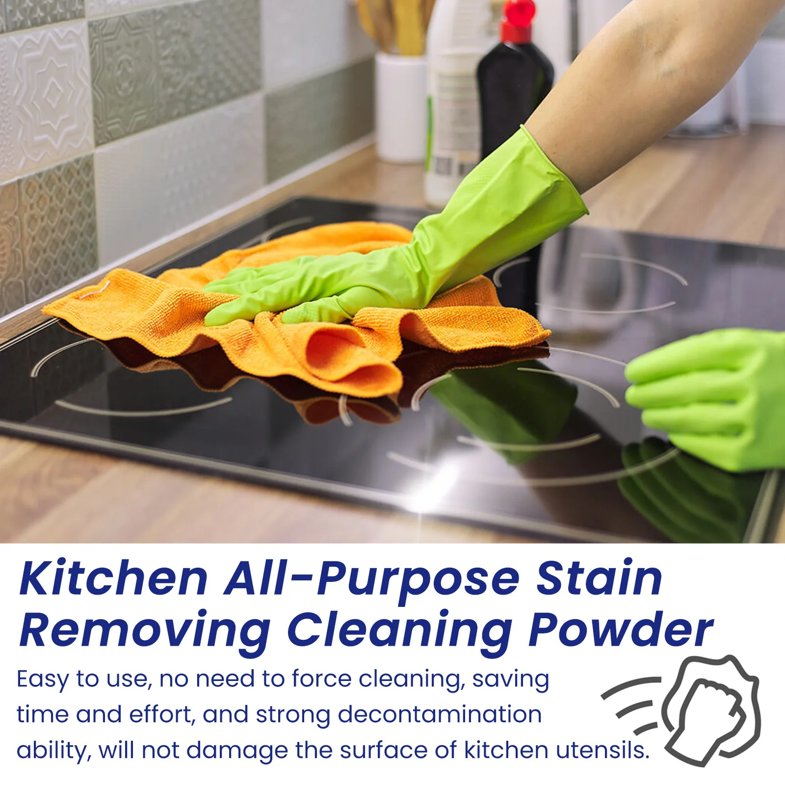 All Purpose Cleaning Powder Foam Heavy Oil Grease Cleaner Kitchenware Rust Removal Range Hood Cleaning Agent Household Detergent