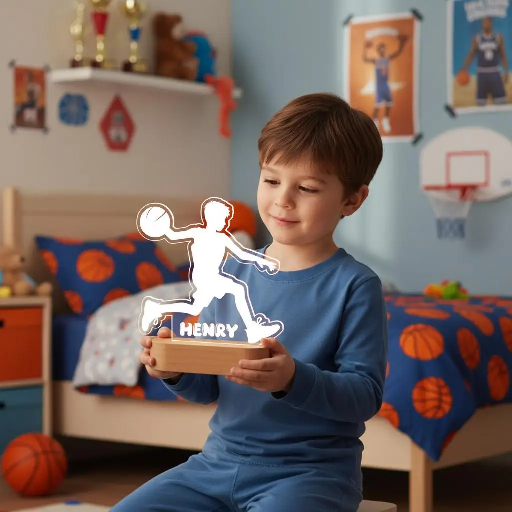 

Personalized Custom Basketball Night Light With Name Personalized Night Light For Boy Birthday Gift For Basketball Fan Gift