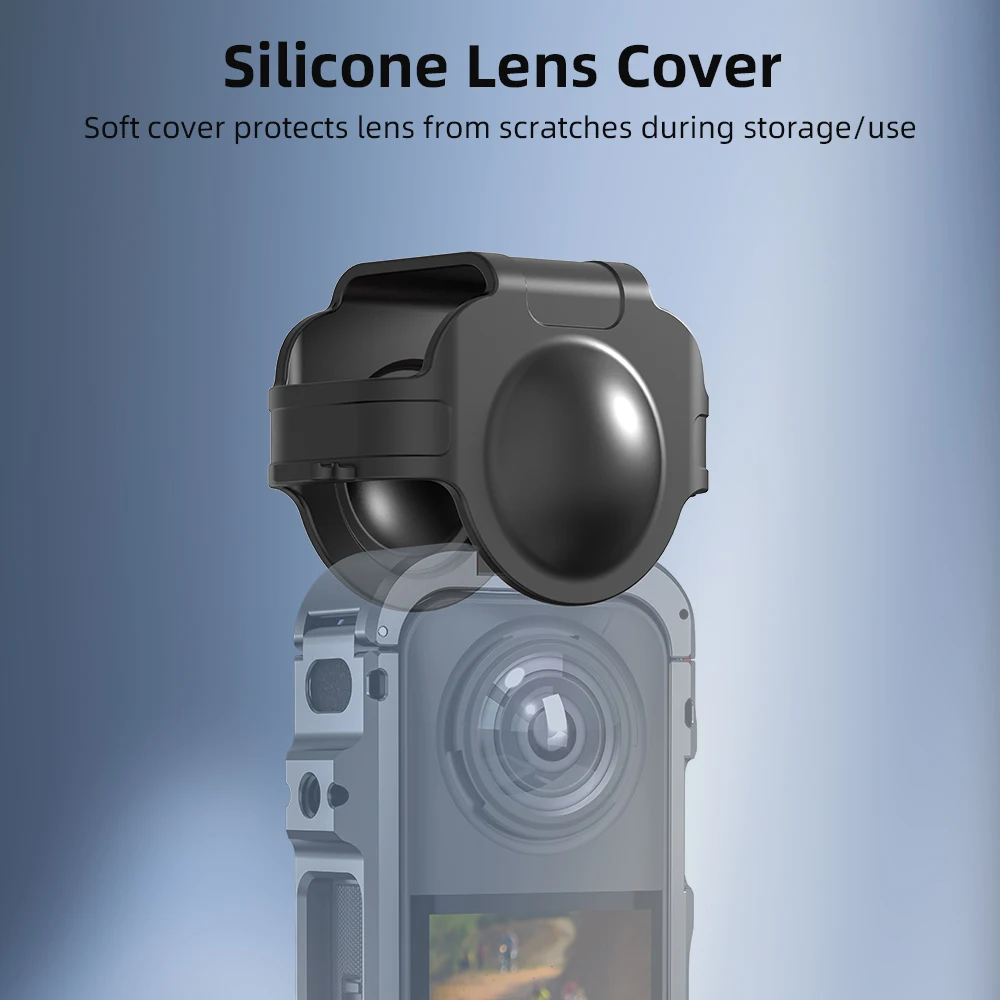 Flymile X5 케이지 Insta360 X5 액세서리 용 금속 보호 케이스 실리콘 렌즈 커버가있는 카메라 알루미늄 합금 프레임 케이지