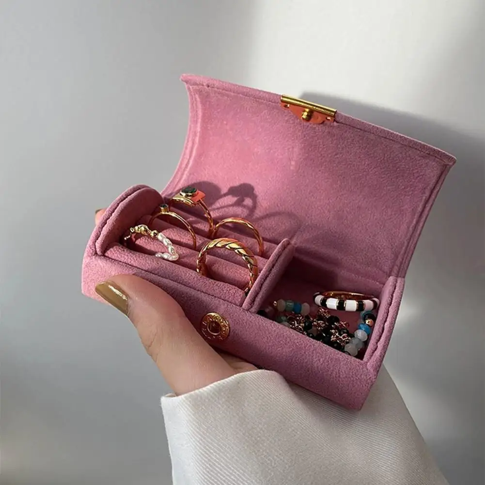 

Travel Jewelry Storage Box Portable, Large Capacity, Elegant Button Organizer for Earrings, Necklaces, Bracelets, Rings