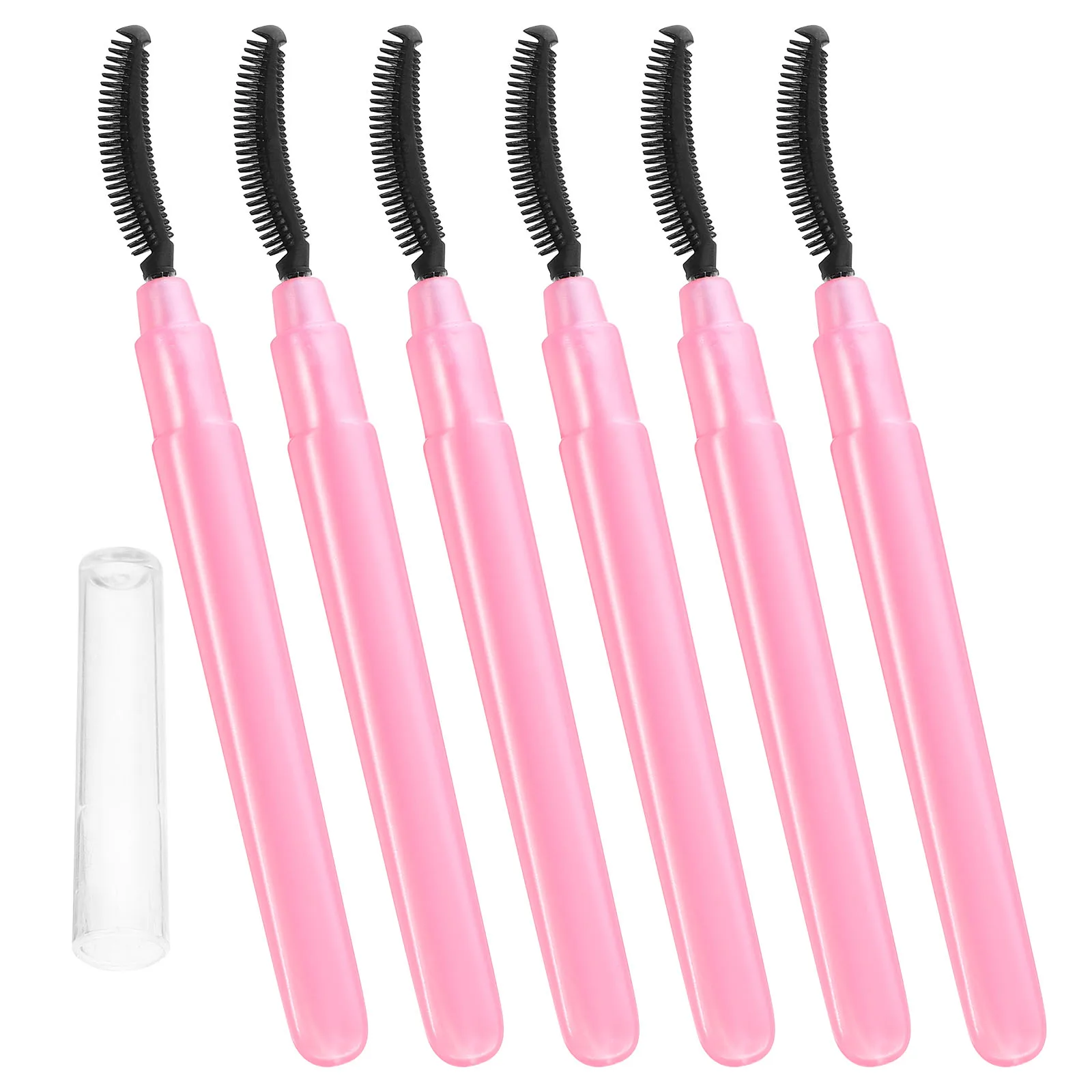 

6pcs Silicone Brush Lash Applicator For Mascara Extensions Women Makeup Travel Lightweight Portable With Cover Multifunctional