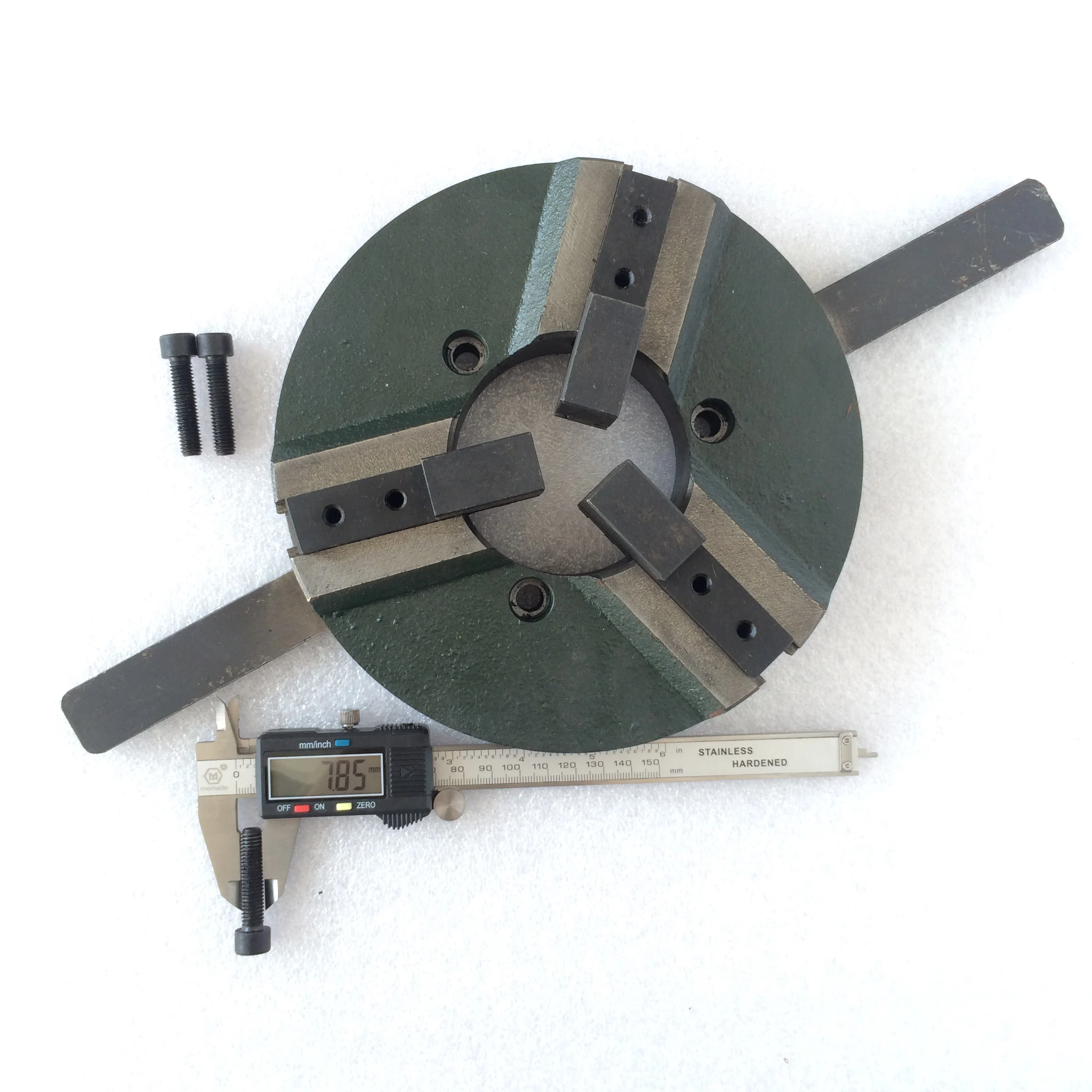 JINSLU D200 200mm Self-centering 3 Jaws Manual Lathe Chuck Welding Positioner Turntable Accessories Center hole 80mm Clamp Range