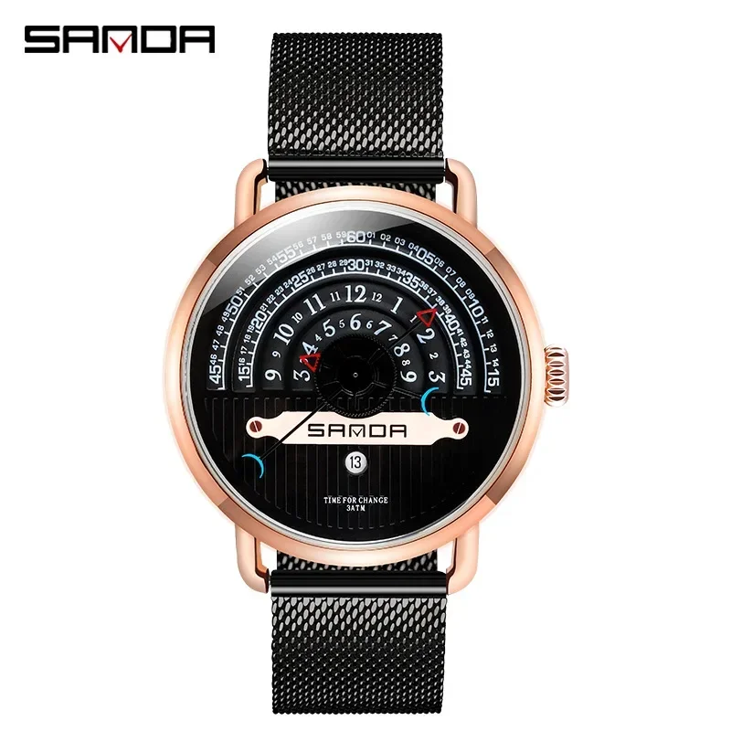 SANDA-reloj de cuarzo de goma para hombre y mujer, cronógrafo automático, informal, deportivo, Para exteriores, a prueba de golpes, nuevo modelo 2024