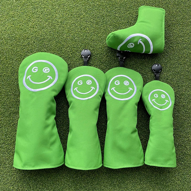 smile Golf Club #1 #3 #5 Wood Headcovers Driver Fairway Woods Cover  cloth High quality Putter Head Covers