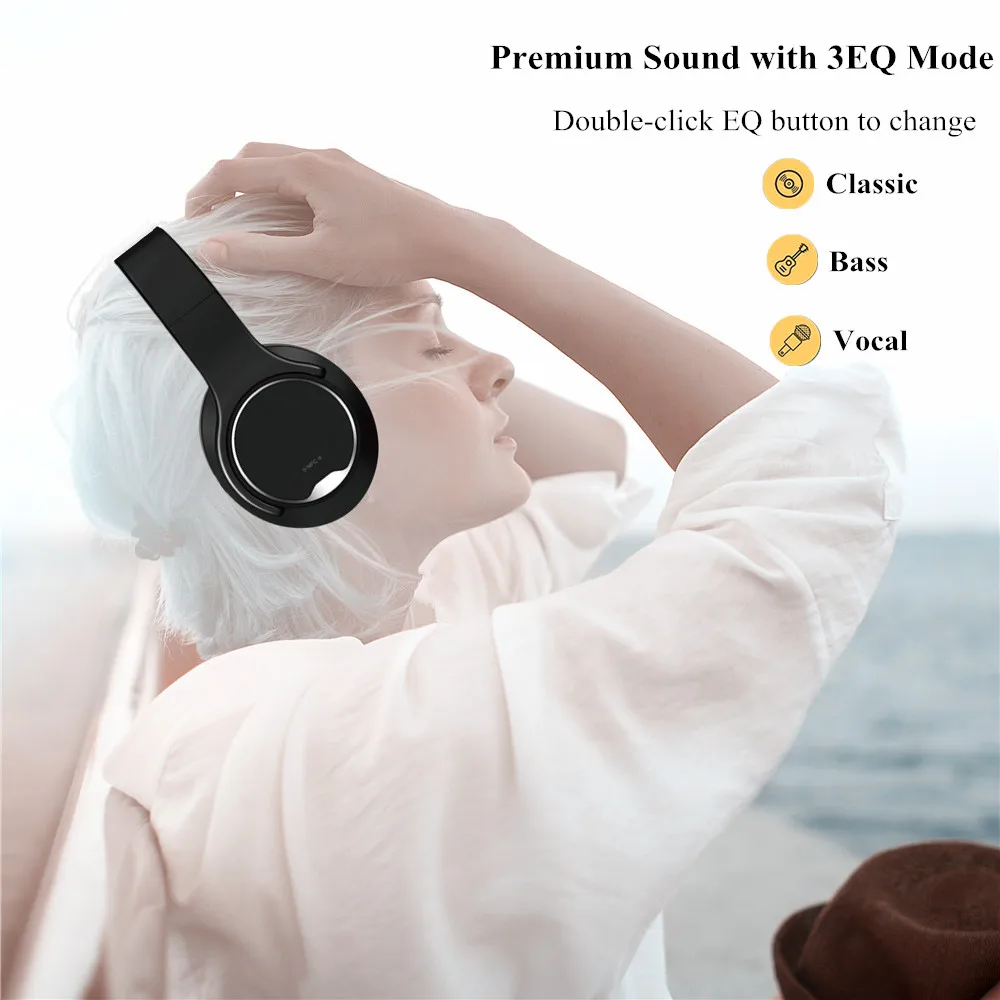 Беспроводные наушники 2 в 1, складные NFC Hi-Fi стереонаушники SODO, Bluetooth-совместимые наушники 5,0 с микрофоном, поддержка TF/FM